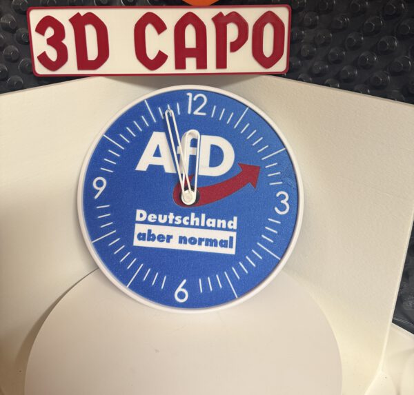 Statement Wanduhr | AfD Design | Deutschland. Aber normal. | Kein Mainstream!
