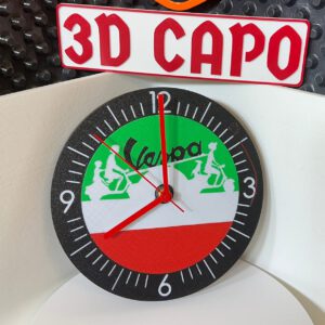 Vespa Wanduhr 22 cm – Italien Design in Grün Weiß Rot – Quarzuhr – Deko & Geschenk für Italienliebhaber und Vespafans