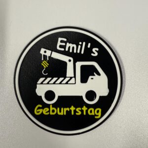 Glasuntersetzer Abschleppwagen - Kindergeburtstag 5 Stück