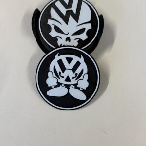 VW Skull Glasuntersetzer-Set (5 Stk. + Halter) Totenkopf - Volkswagen
